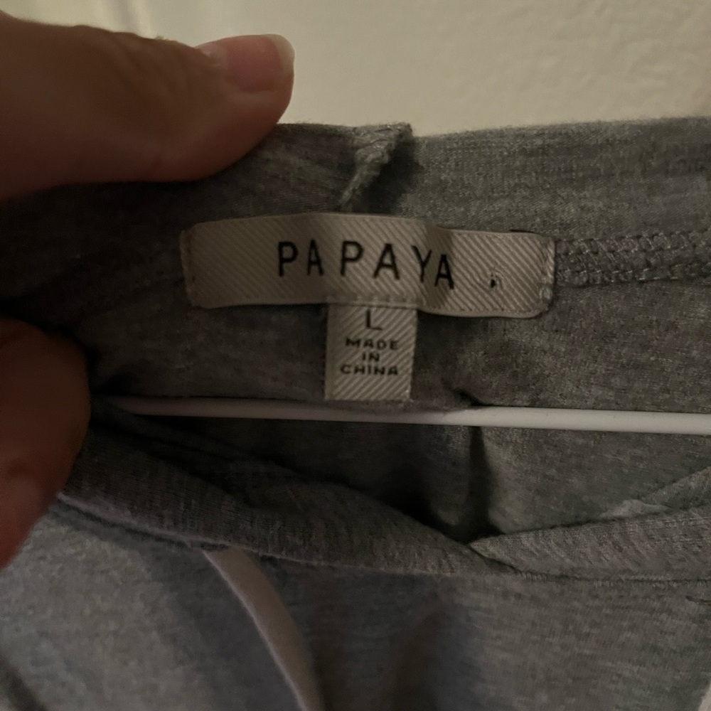 Gray sleeveless skin tight hoodie dress